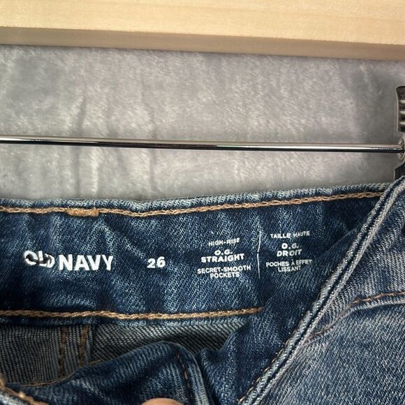 Old Navy OG Straight High Rise Distressed Jean Denim Shorts Size 26 - Picture 5 of 7
